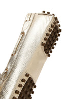 Women's Gold Metallic Leather Loafer | Derimod