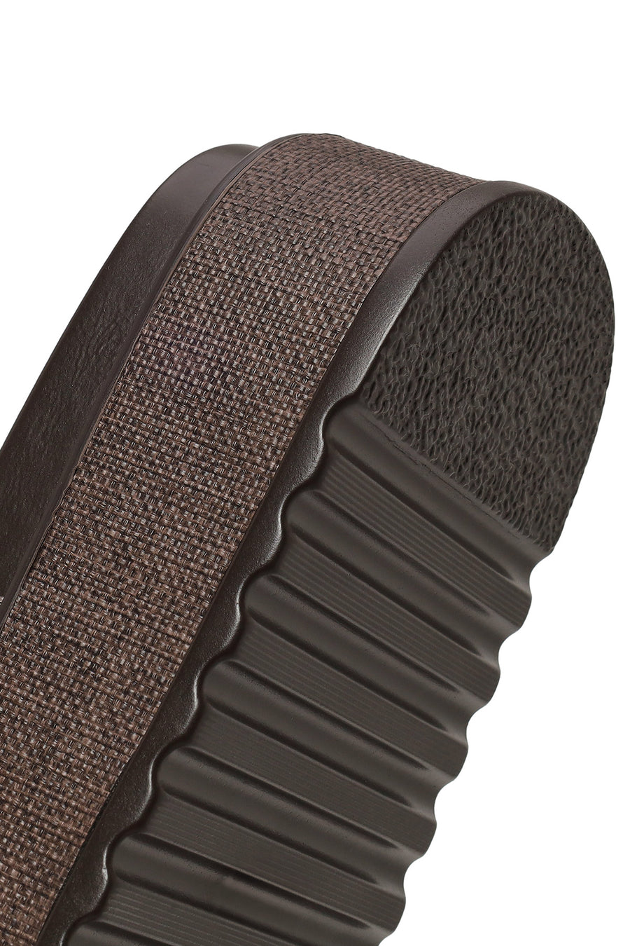Woman Brown Strappy Thick-Soled Slipper