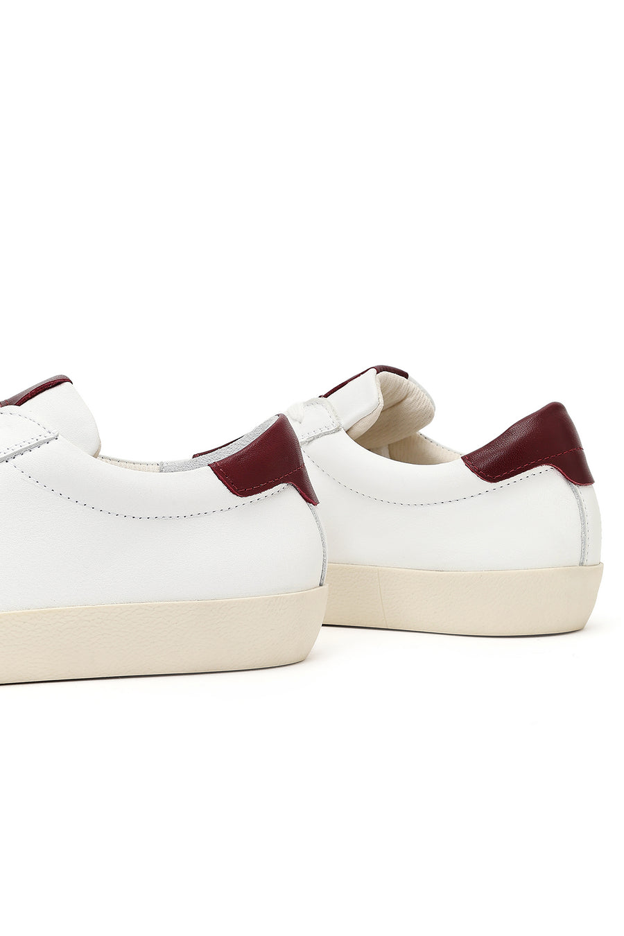 Women's White Lace-Up Leather Sneaker
