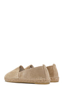 Women's Beige Suede Leather Espadrille | Derimod