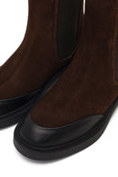 Women's Brown Thick-Soled Suede Leather Chelsea Boot | Derimod