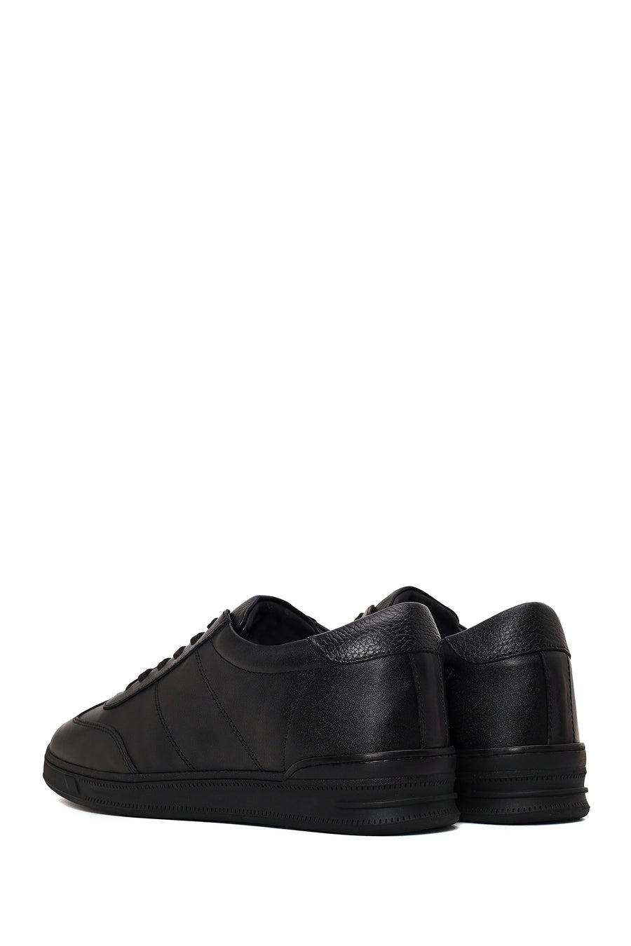 Male Black Lace-up Leather Casual Sneaker