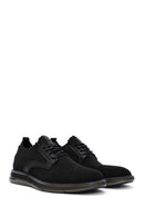 Men's Black Thick Sole Nubuck Detailed Lace Up Fabric Sneaker | Derimod