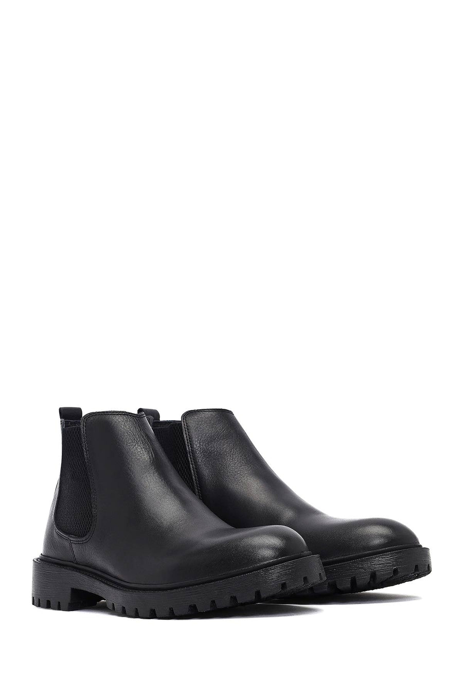 Male Black Leather Casual Chelsea Boots
