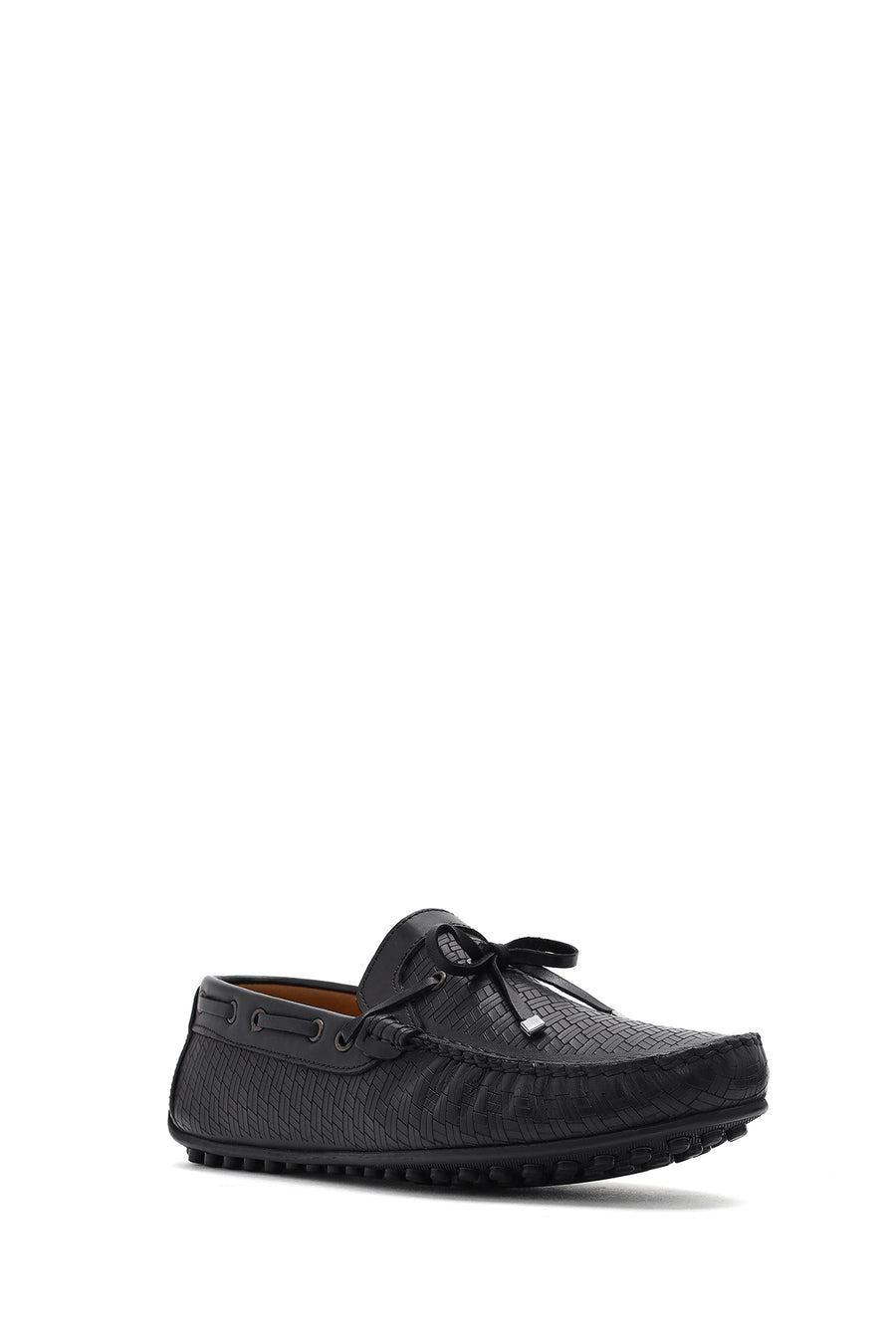 Men's Black Leather Casual Loafer