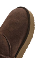Women's Brown Thick Sole Suede Leather Boots | Derimod