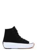 Women's Black Thick Sole High Top Sneaker | Derimod