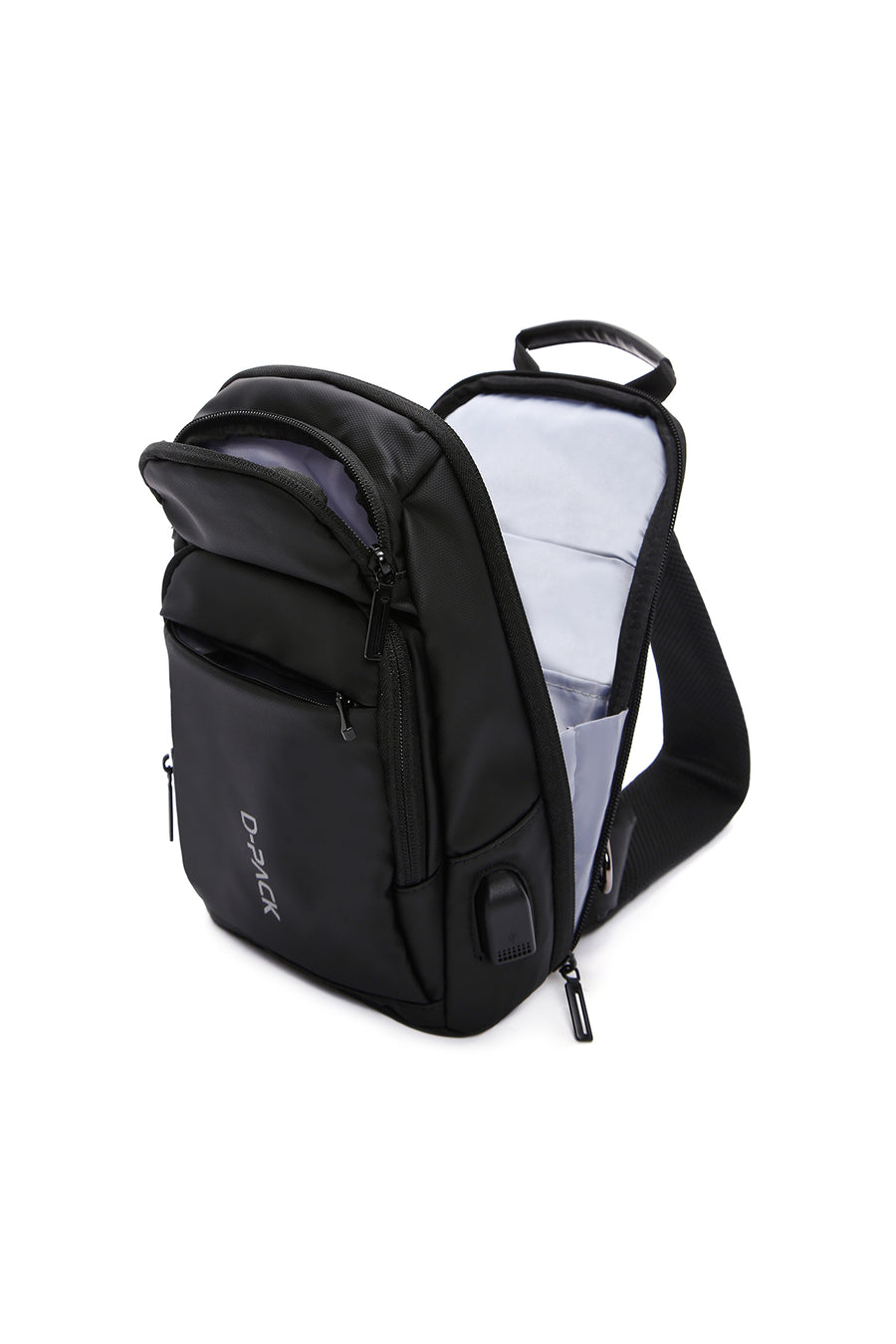 D-Pack Erkek Siyah Teknolojik Kumaş Çapraz Çanta