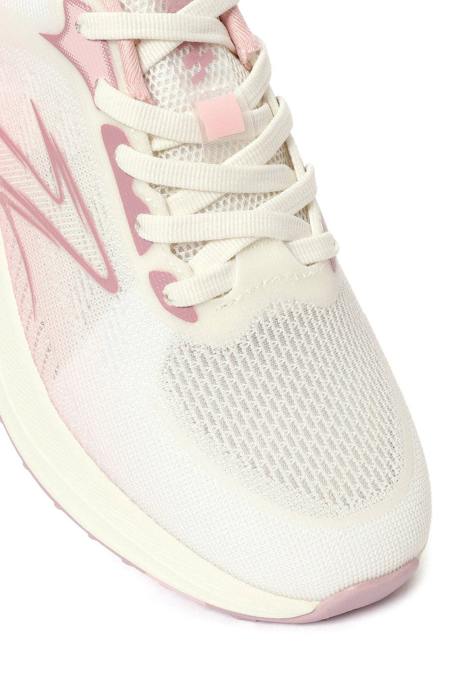 Derimod Zero Woman White Lace-Up Chunky-Soled Fabric Sneakers