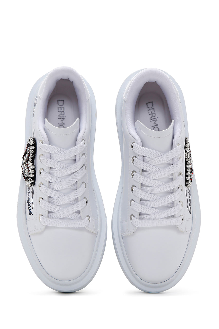 Kadın Beyaz Taşlı Sneaker