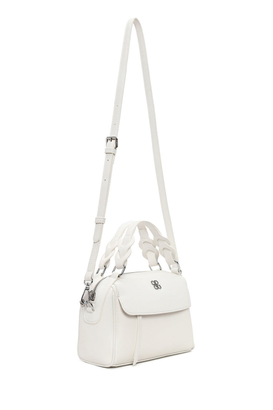 Woman Cream Long-Strap Shoulder Bag