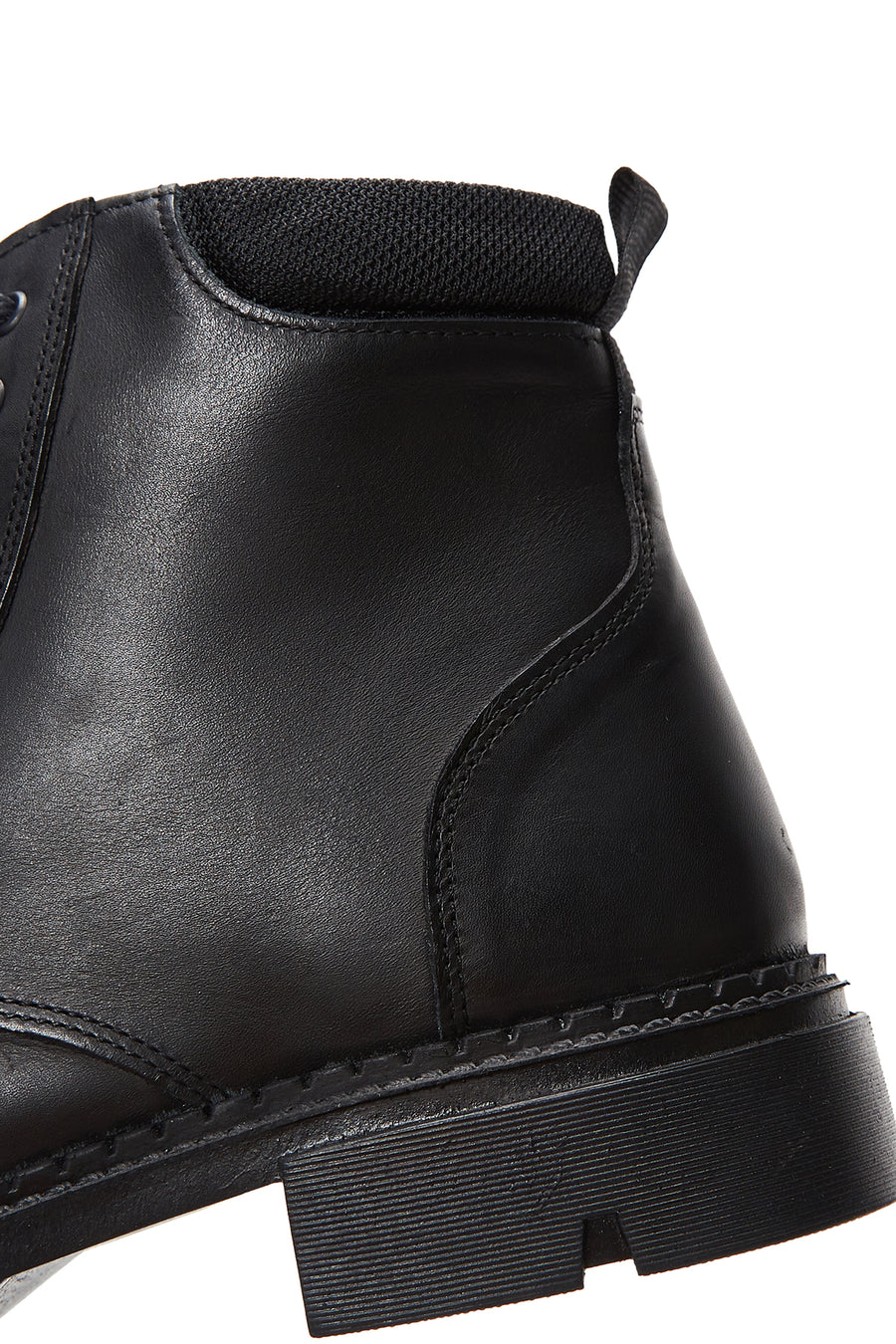 Men's Black Leather Zippered Casual Boots