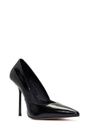 Women's Black High Thin Heel Leather Stiletto | Derimod