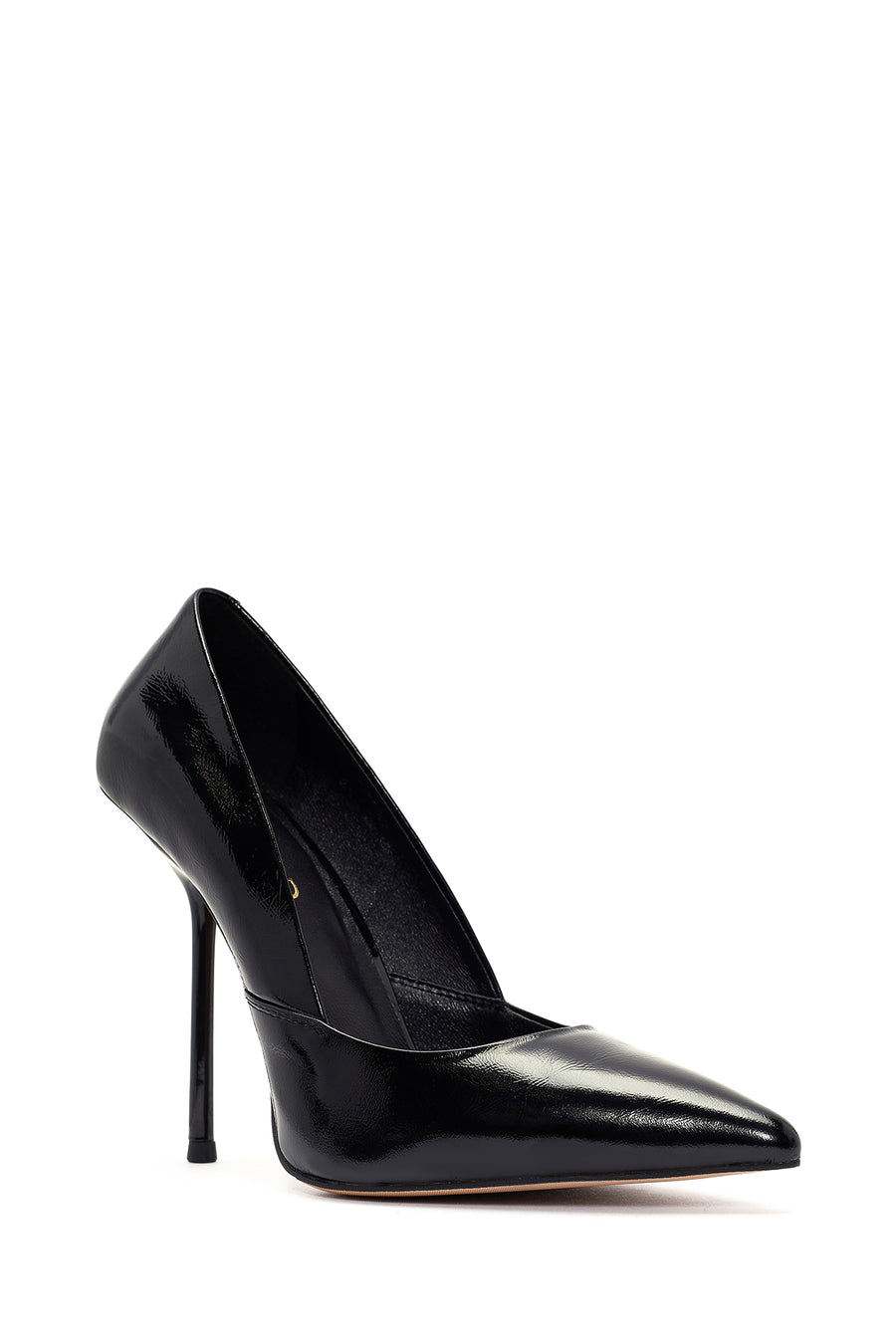 Women's Black High Thin Heel Leather Stiletto