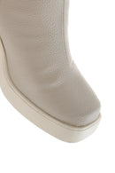 Women's Beige Zippered Heeled Casual Boots | Derimod