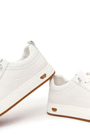 Erkek Beyaz Bağcıklı Deri Sneaker | Derimod
