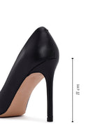 Women's Black Thin Heeled Leather Stiletto | Derimod