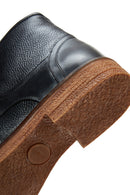 Men's Black Leather Zippered Casual Boots | Derimod