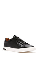 Men's Black Lace-up Thick-Sole Leather Sneaker | Derimod