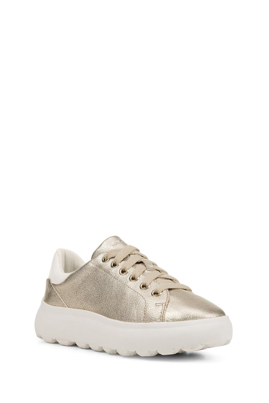 Geox Women's Gray Spherica Ec4.1 Lace-up Leather Sneaker