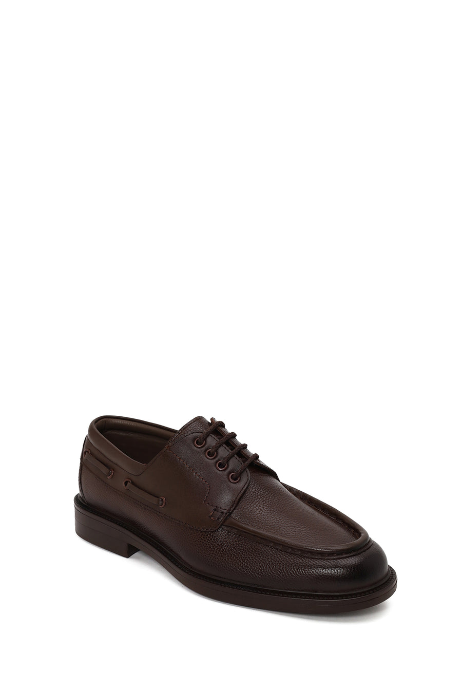 Male Brown Lace-up Thick-Soled Leather Casual Shoes