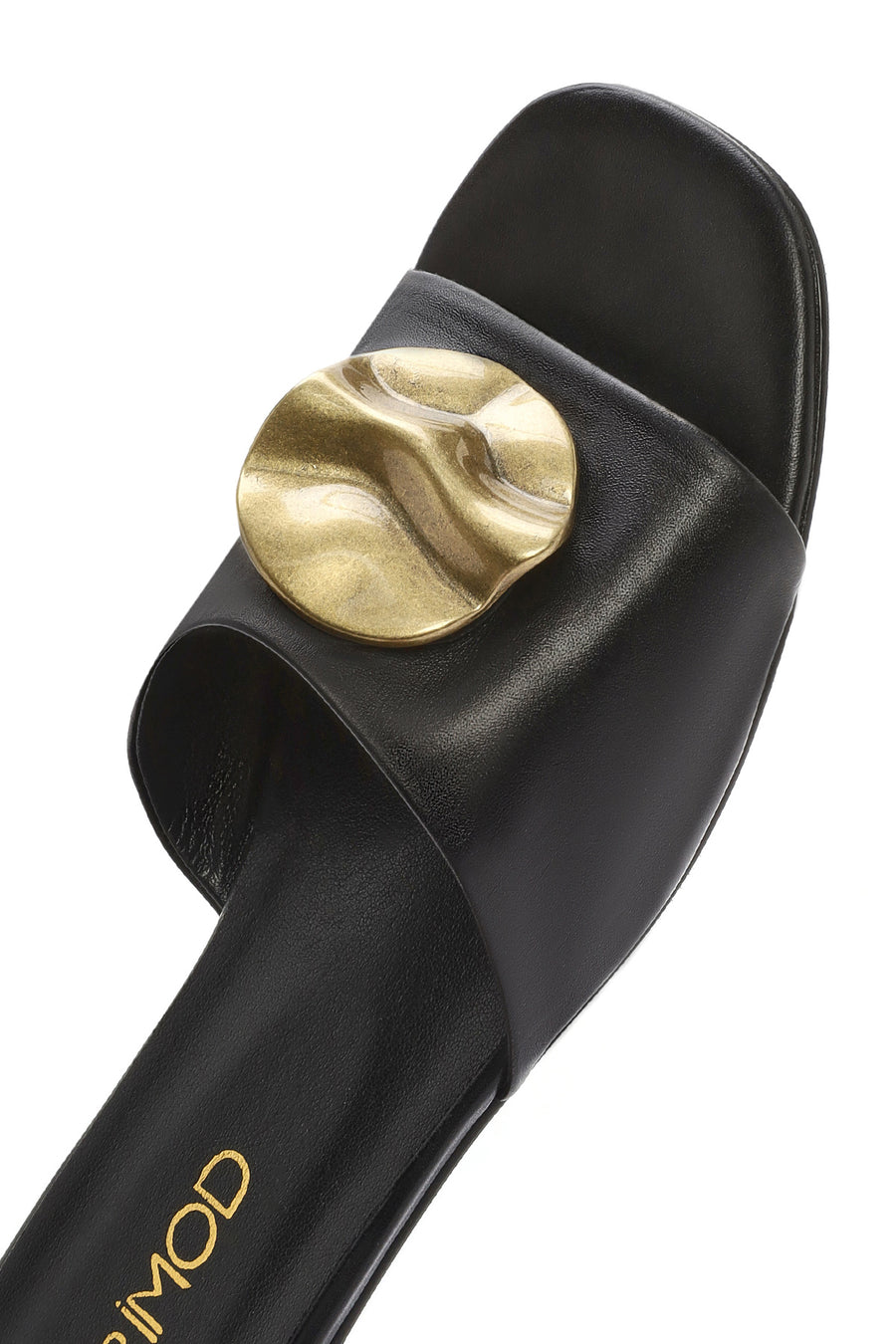 Women's Black Accessory Leather Slippers
