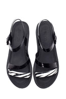 Women's Black Patterned Sandals | Derimod