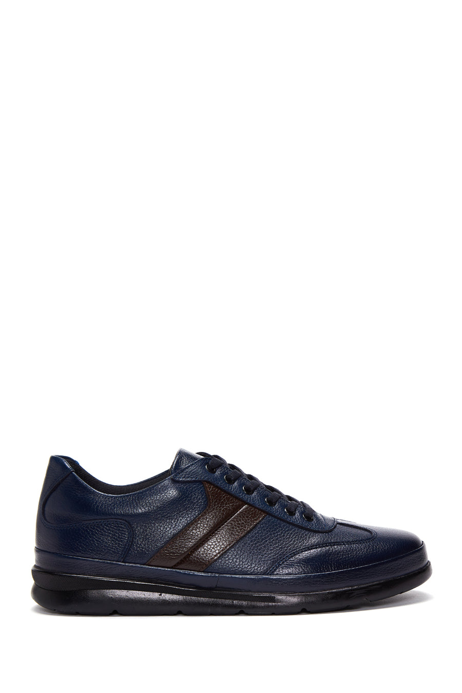 Men's Navy Blue Leather Casual Shoes 22WFD6900FT | Derimod