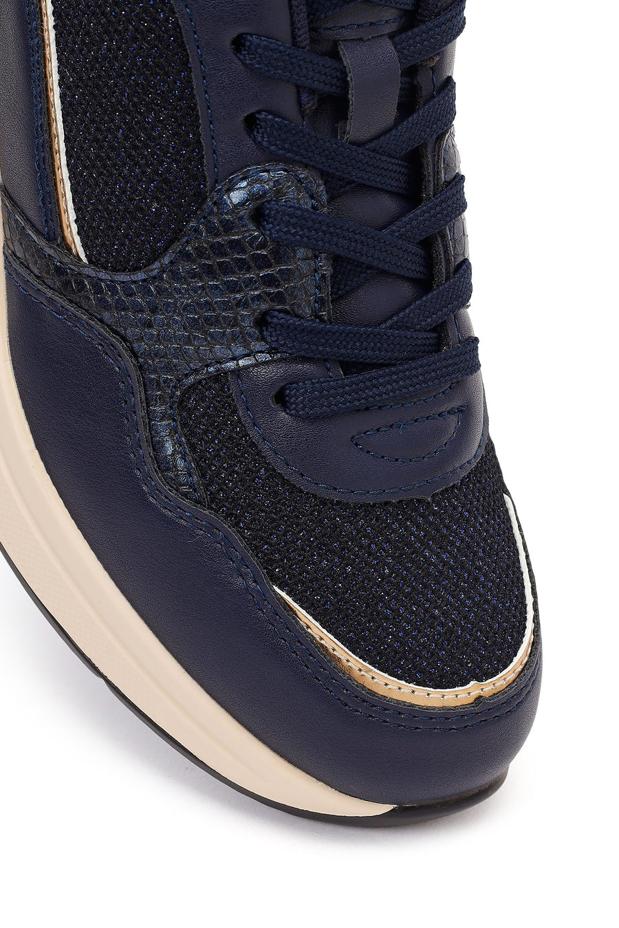 Women's Navy Blue Thick Soled Sneaker