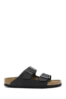 Birkenstock Women's Black Double Buckle Arizona Bf Flat Slippers | Derimod