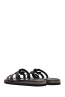 Women's Black Leather Slippers | Derimod