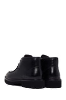 Male Black Zip Closure Lace-Up Leather Casual Boots | Derimod
