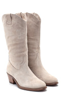 Women's Suede Leather Heeled Boots | Derimod