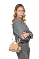 Geox Women's Beige Ciclamina Leather Mini Crossbody Bag | Derimod