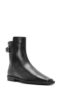 Women's Black Zippered Leather Boots | Derimod