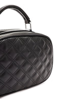 Women's Black Long Strap Quilted Patterned Crossbody Bag | Derimod