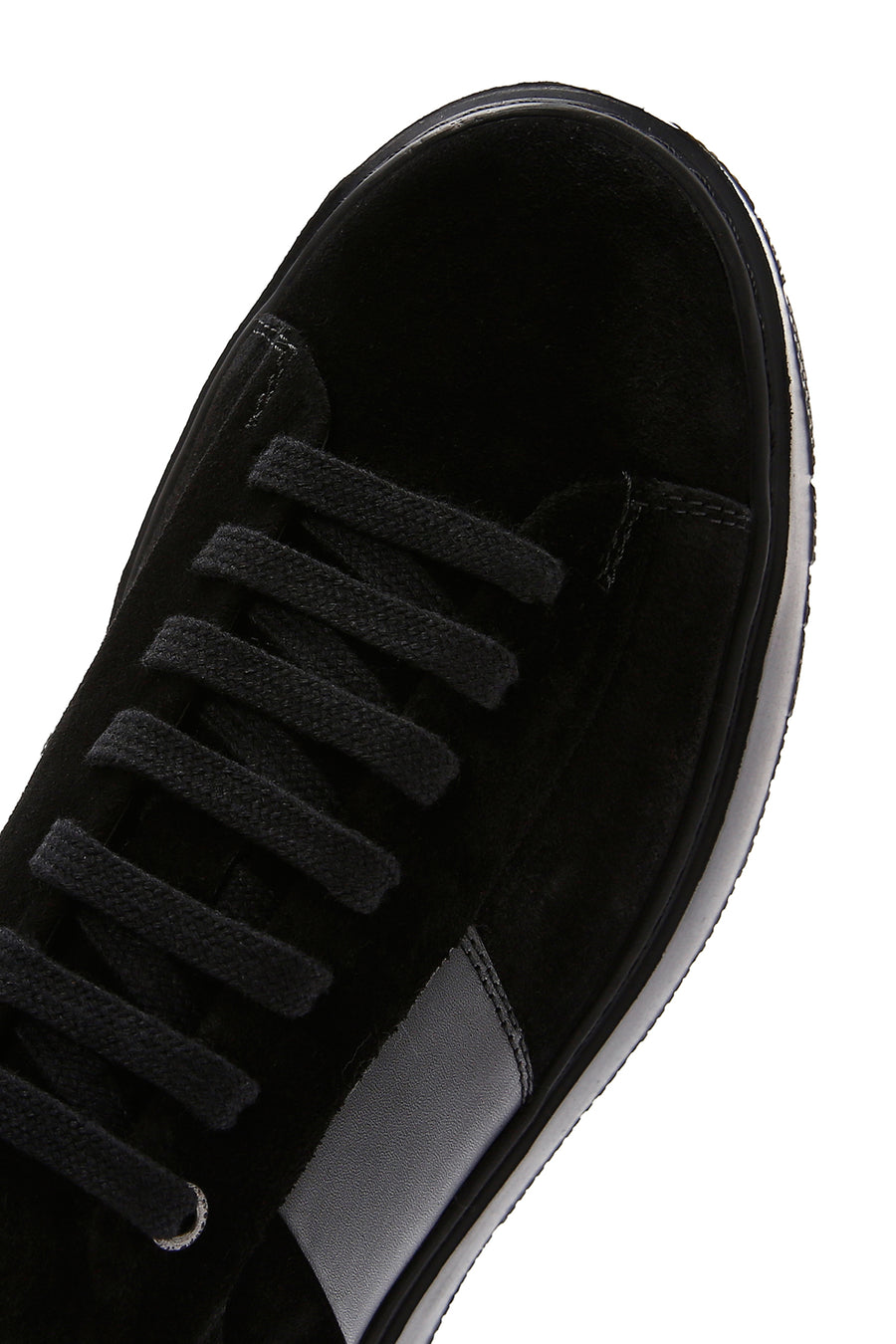 Men's Black Suede Leather Thick Soled Sneaker