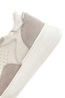 Women's Beige Thick Sole Fur Leather Sneaker | Derimod