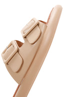 Kadın Bej Çift Tokalı Terlik | Derimod