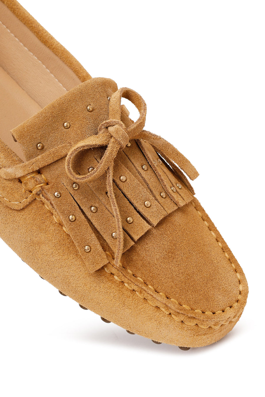 Kadın Camel Püsküllü Süet Deri Loafer
