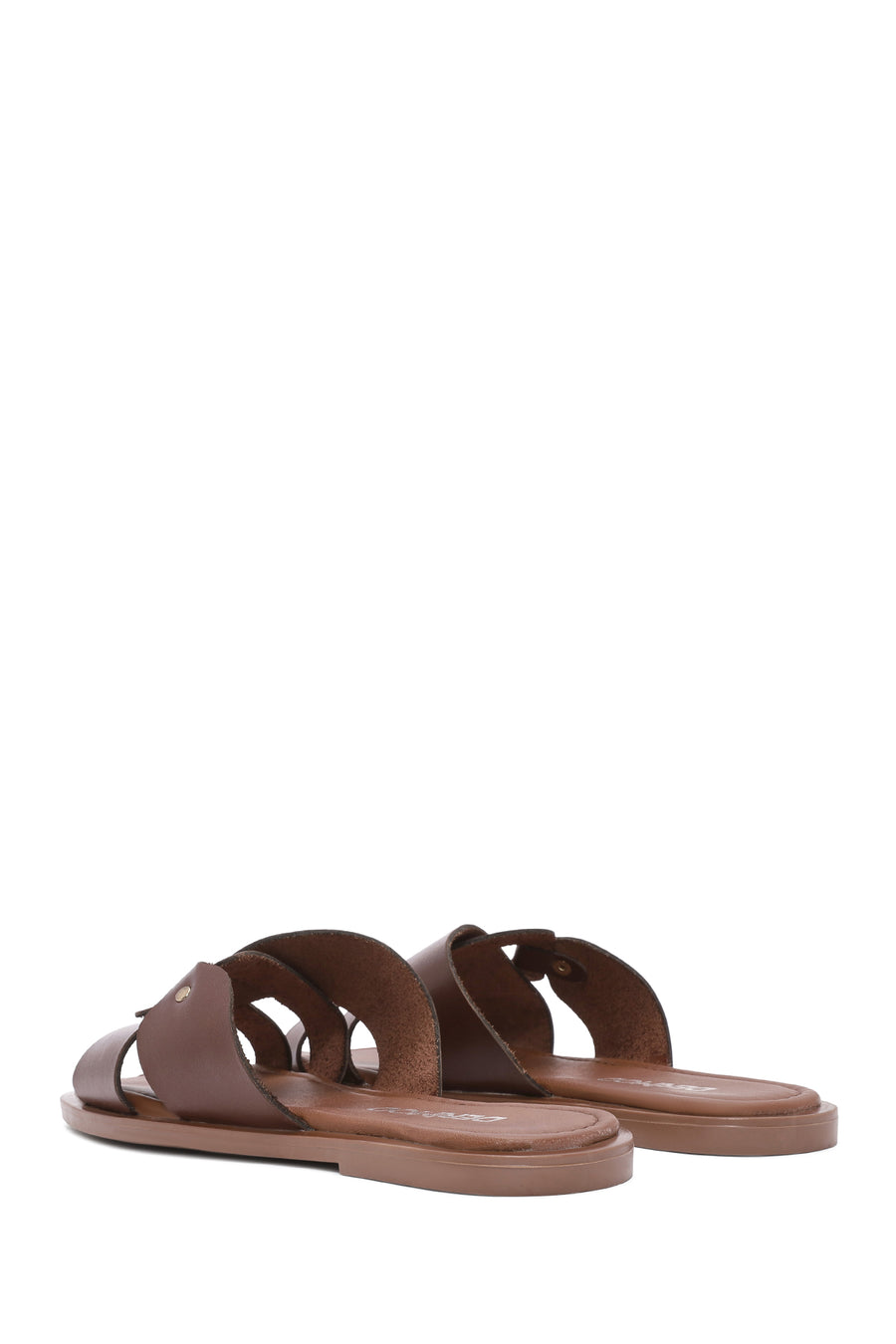Women's Brown Leather Slippers