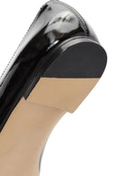 Women's Black Accessory Detailed Patent Leather Ballerinas | Derimod