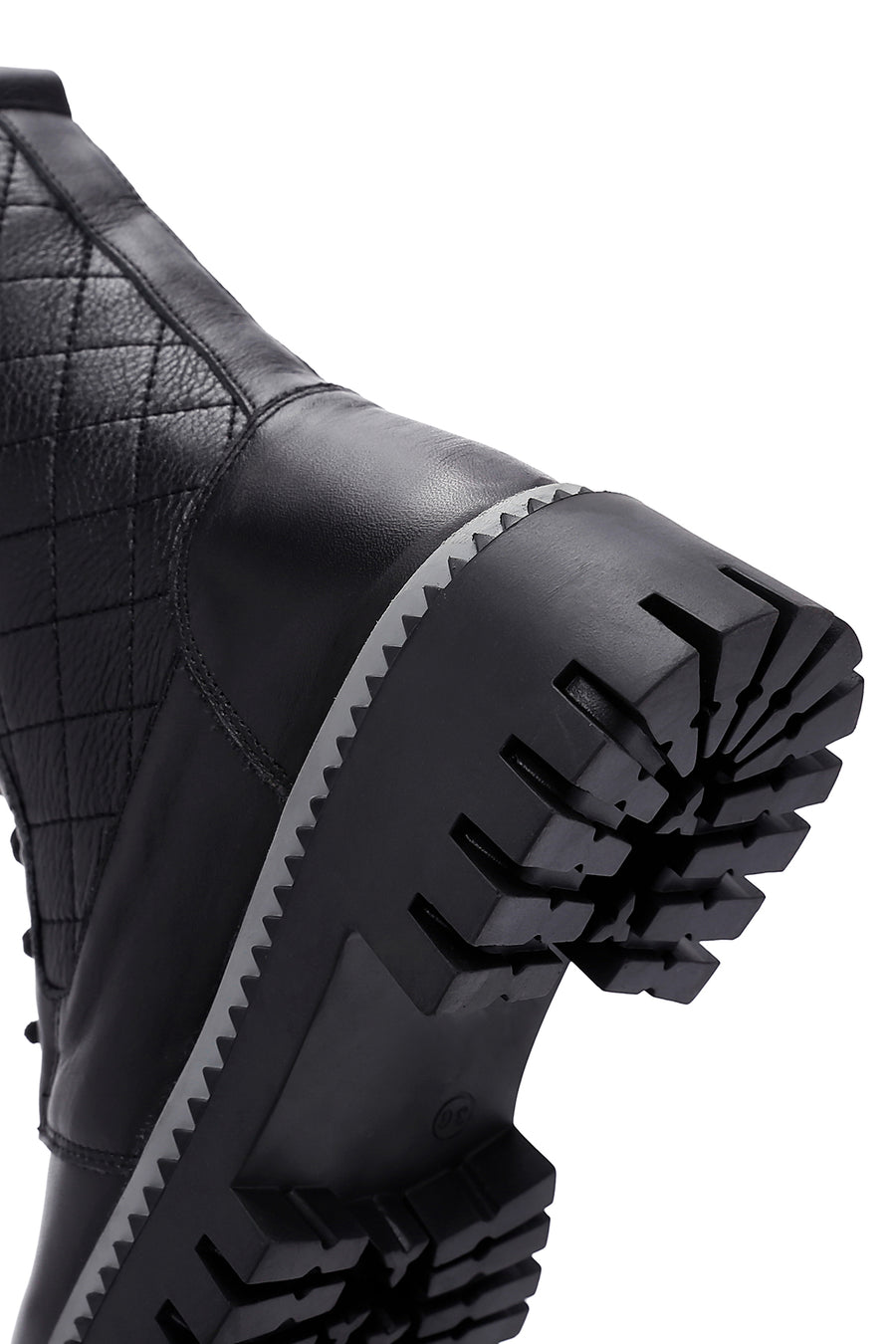 Women's Black Thick Soled Leather Boots