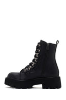 Women's Black Thick Soled Zippered Boots | Derimod