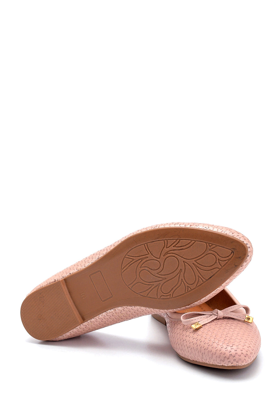 Women's Leather Printed Ballerinas