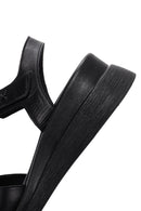 Women's Black Ankle Strap Leather Comfort Sandals | Derimod