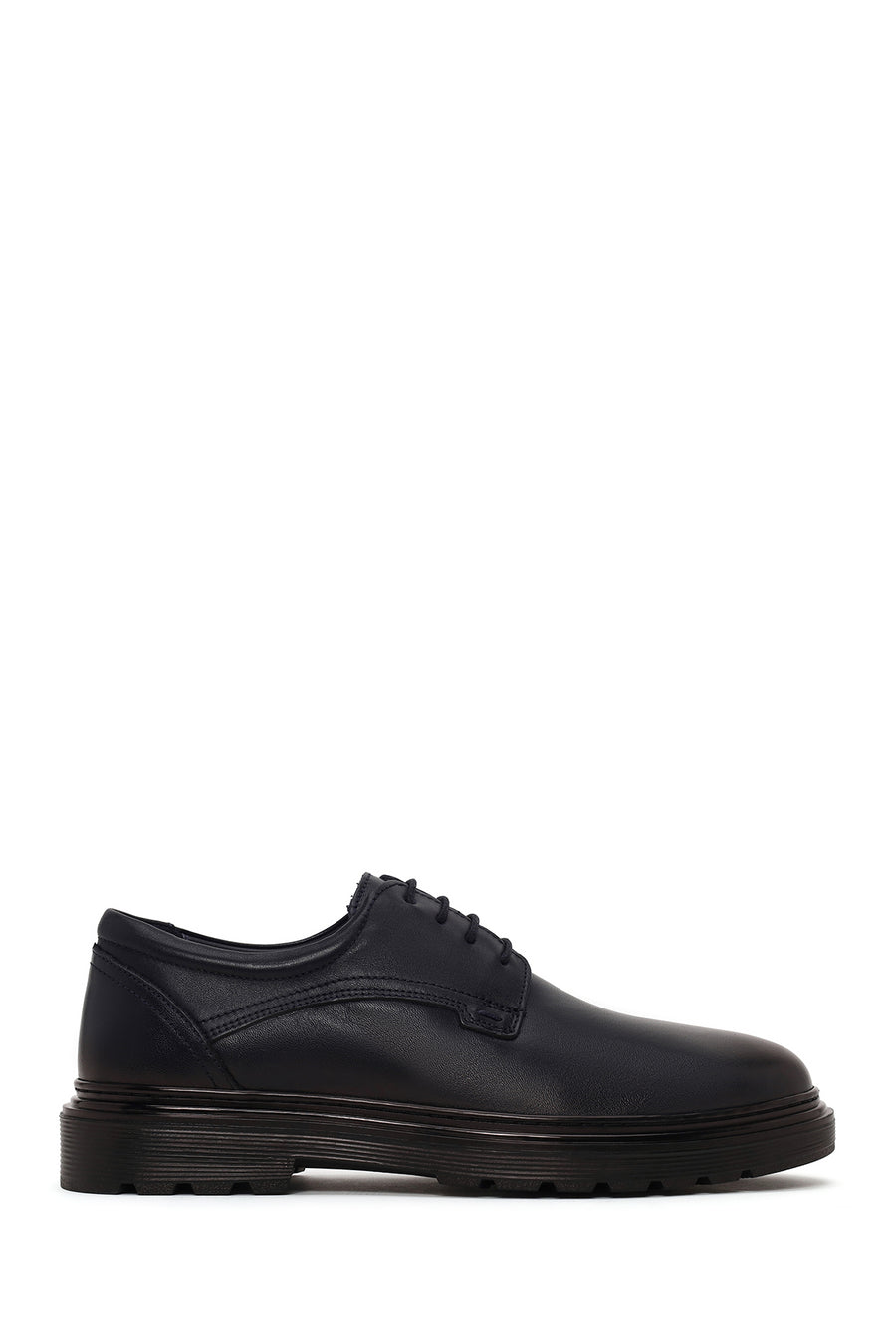 Derimod Fly Male Navy Blue Lace-Up Thick-Soled Leather Casual Shoes WM720009DV | Derimod