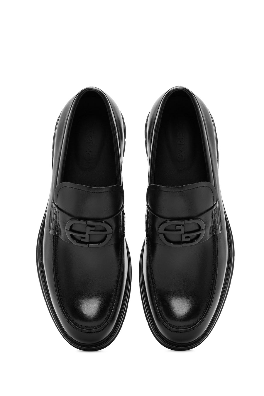 Men's Black Buckle Leather Casual Loafer