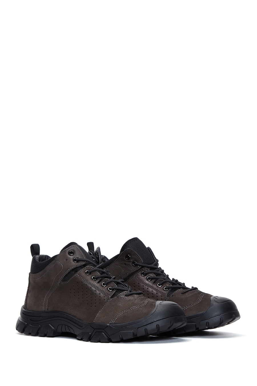 Men's Gray Leather Boots