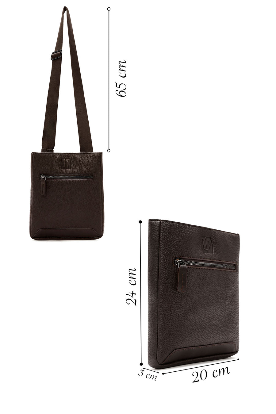 Men's Brown Casual Crossbody Bag